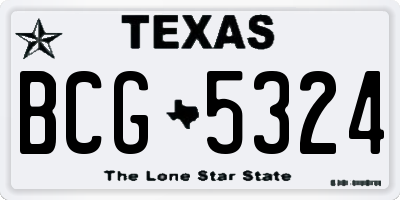TX license plate BCG5324