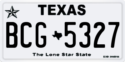 TX license plate BCG5327