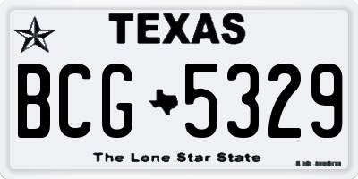 TX license plate BCG5329