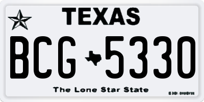 TX license plate BCG5330