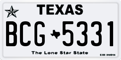TX license plate BCG5331