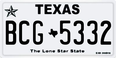 TX license plate BCG5332