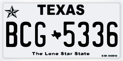 TX license plate BCG5336