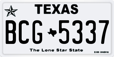 TX license plate BCG5337