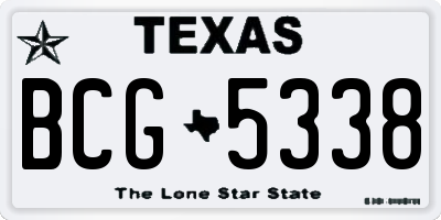 TX license plate BCG5338