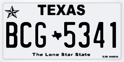 TX license plate BCG5341