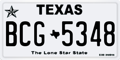 TX license plate BCG5348
