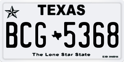TX license plate BCG5368