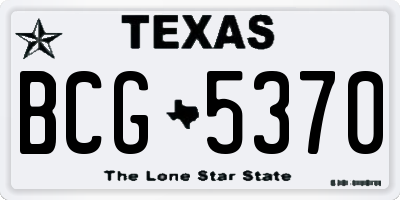 TX license plate BCG5370