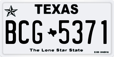 TX license plate BCG5371