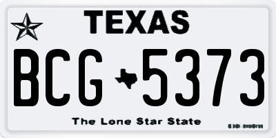 TX license plate BCG5373