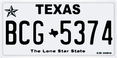 TX license plate BCG5374