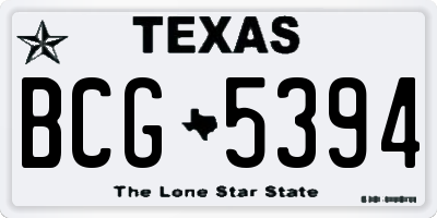 TX license plate BCG5394