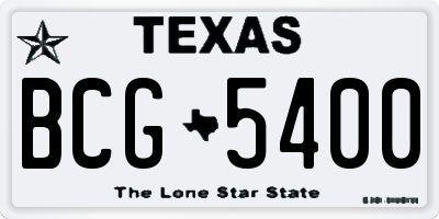 TX license plate BCG5400