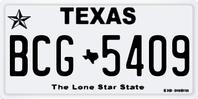 TX license plate BCG5409