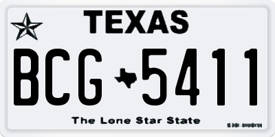 TX license plate BCG5411