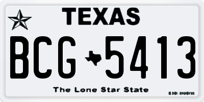 TX license plate BCG5413