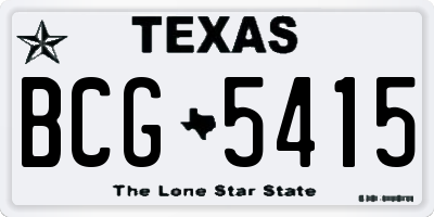 TX license plate BCG5415