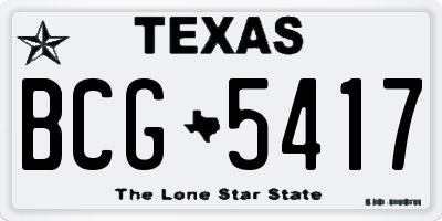 TX license plate BCG5417