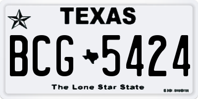 TX license plate BCG5424