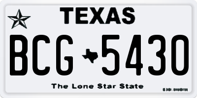 TX license plate BCG5430