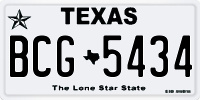 TX license plate BCG5434