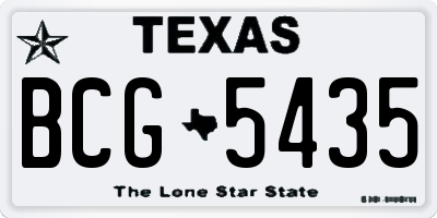 TX license plate BCG5435