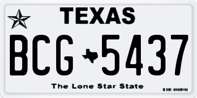 TX license plate BCG5437