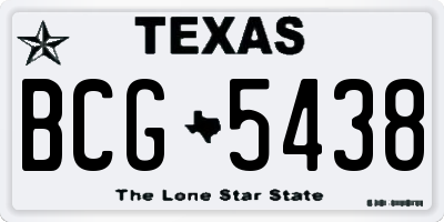 TX license plate BCG5438