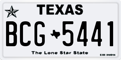 TX license plate BCG5441