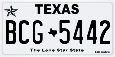 TX license plate BCG5442