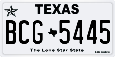 TX license plate BCG5445