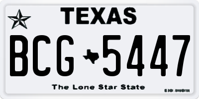 TX license plate BCG5447
