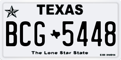 TX license plate BCG5448