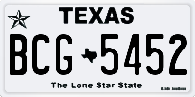 TX license plate BCG5452