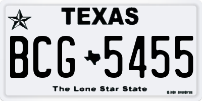 TX license plate BCG5455
