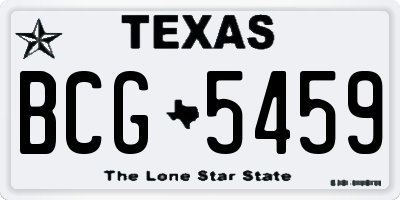 TX license plate BCG5459