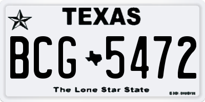 TX license plate BCG5472
