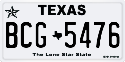 TX license plate BCG5476