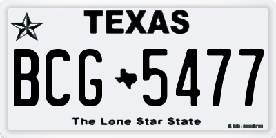 TX license plate BCG5477