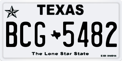 TX license plate BCG5482