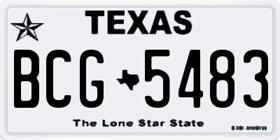 TX license plate BCG5483