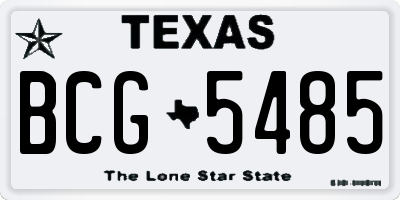 TX license plate BCG5485