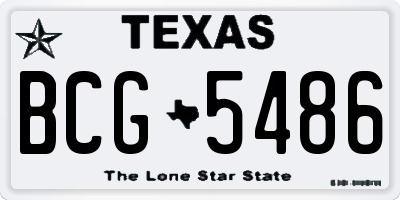 TX license plate BCG5486