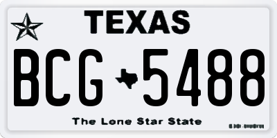 TX license plate BCG5488