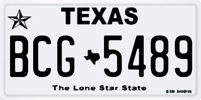 TX license plate BCG5489
