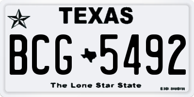 TX license plate BCG5492