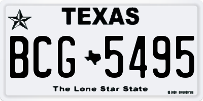 TX license plate BCG5495