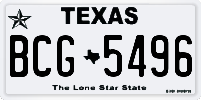 TX license plate BCG5496