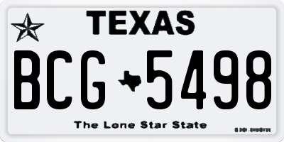 TX license plate BCG5498